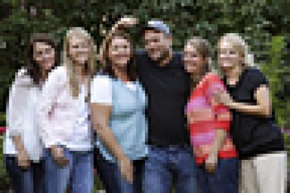 Brady Williams poses with his wives, from left to right, Paulie, Robyn, Rosemary, Nonie, and Rhonda, outside of their home in a polygamous community outside Salt Lake City. Rosemary Williams says she was molested more than two decades ago by her father, Lynn A. Thompson. He is the leader of the one of largest organized polygamy groups in Utah, the Apostolic United Brethren, or AUB