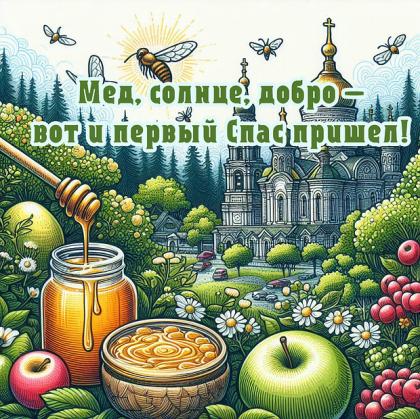 Душевная открытка для поздравления с Медовым Спасом  