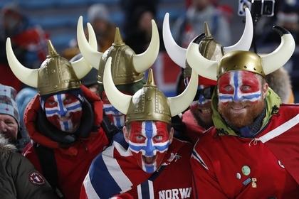 Болельщики норвежских биатлонистов на Играх-2018