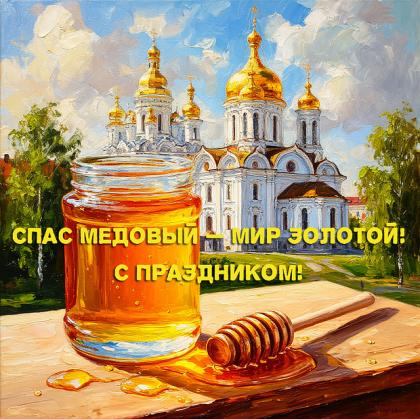Душевная открытка для поздравления с Медовым Спасом 