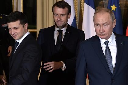 Владимир Зеленский, Эммануэль Макрон и Владимир Путин