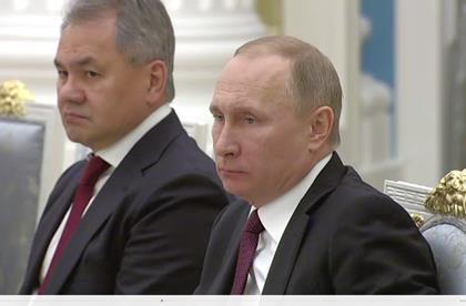 Министр обороны России Сергей Шойгу и президент Владимир Путин