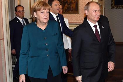 Франсуа Олланд, Ангела Меркель и Владимир Путин