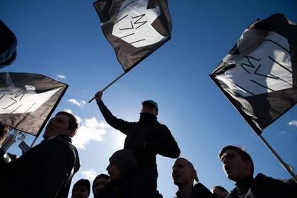 Участники «Мужского государства» на митинге