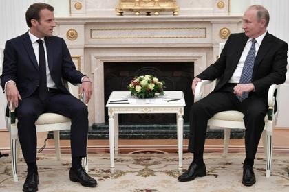 Эммануэль Макрон и Владимир Путин