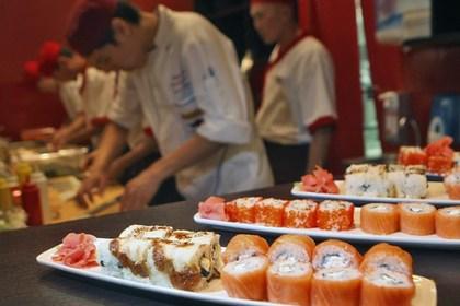 На кухне одного из московских ресторанов японской кухни